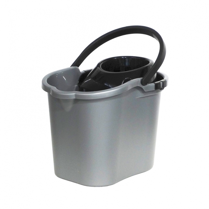 Oval bucket 16lt Labico Silver